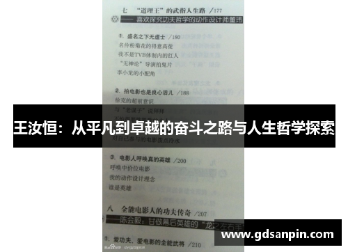 王汝恒：从平凡到卓越的奋斗之路与人生哲学探索